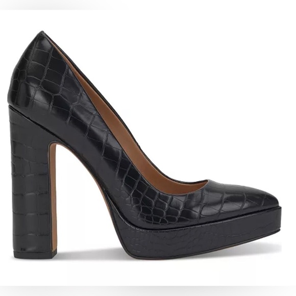 JESSICA SIMPSON Glynis black embossed High Heel platform Pumps size 11 brand new - Picture 2 of 7